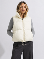 Women’s Cropped Puffer Gilet Jacket with High Collar