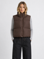 Women’s Cropped Puffer Gilet Jacket with High Collar