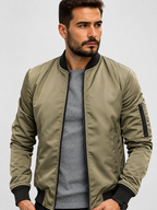 Men’s Bomber Jacket with Full-Zip Closure