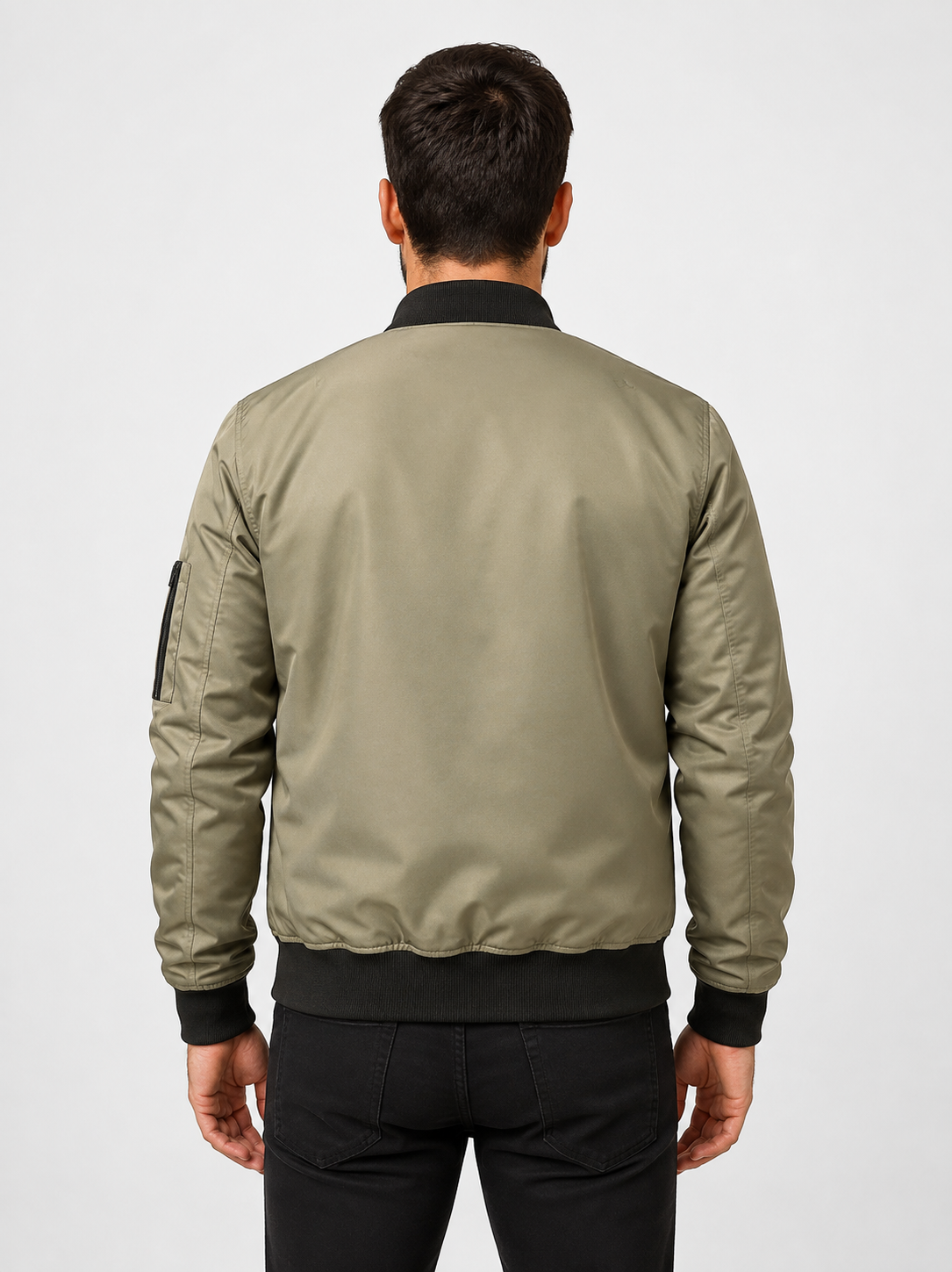 Men’s Bomber Jacket with Full-Zip Closure