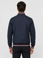 Men’s Bomber Jacket with Striped Ribbed Trim