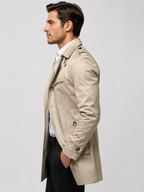 Men’s Double-Breasted Coat with Epaulettes