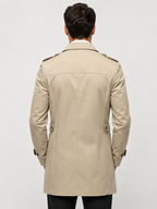 Men’s Double-Breasted Coat with Epaulettes