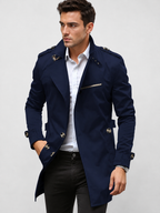 Men’s Double-Breasted Coat with Epaulettes