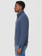 Men’s Ribbed Sweater with Quarter-Zip Neck