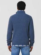 Men’s Ribbed Sweater with Quarter-Zip Neck