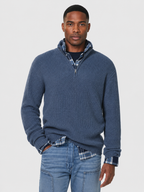 Men’s Ribbed Sweater with Quarter-Zip Neck