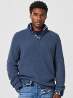 Men’s Ribbed Sweater with Quarter-Zip Neck