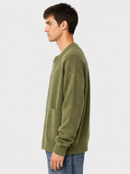 Men’s Textured Cardigan with Button Front and Long Sleeves