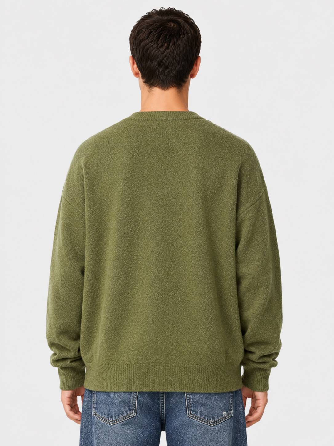 Men’s Textured Cardigan with Button Front and Long Sleeves