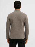 Men’s Textured Knit Cardigan with Stand Collar