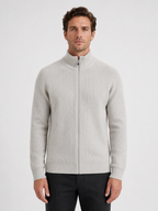 Men’s Zip Cardigan with Stand Collar