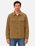 Men’s Button Front Shirt Jacket with Chest Pockets