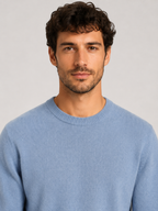 Men’s Crew Neck Knit Sweater with Ribbed Trim