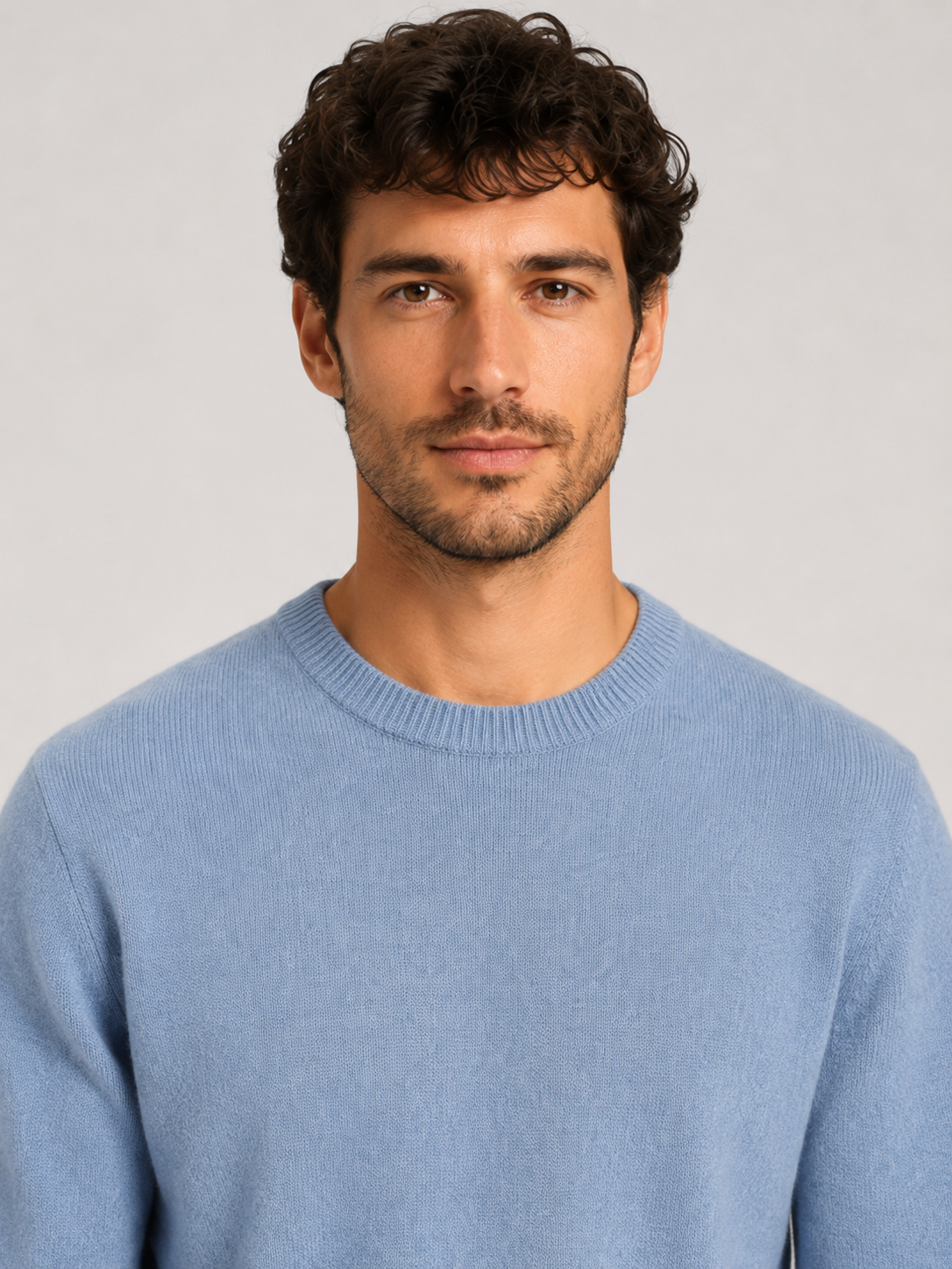 Men’s Crew Neck Knit Sweater with Ribbed Trim