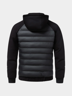 Men’s Hooded Puffer Jacket with Quilted Front Panel
