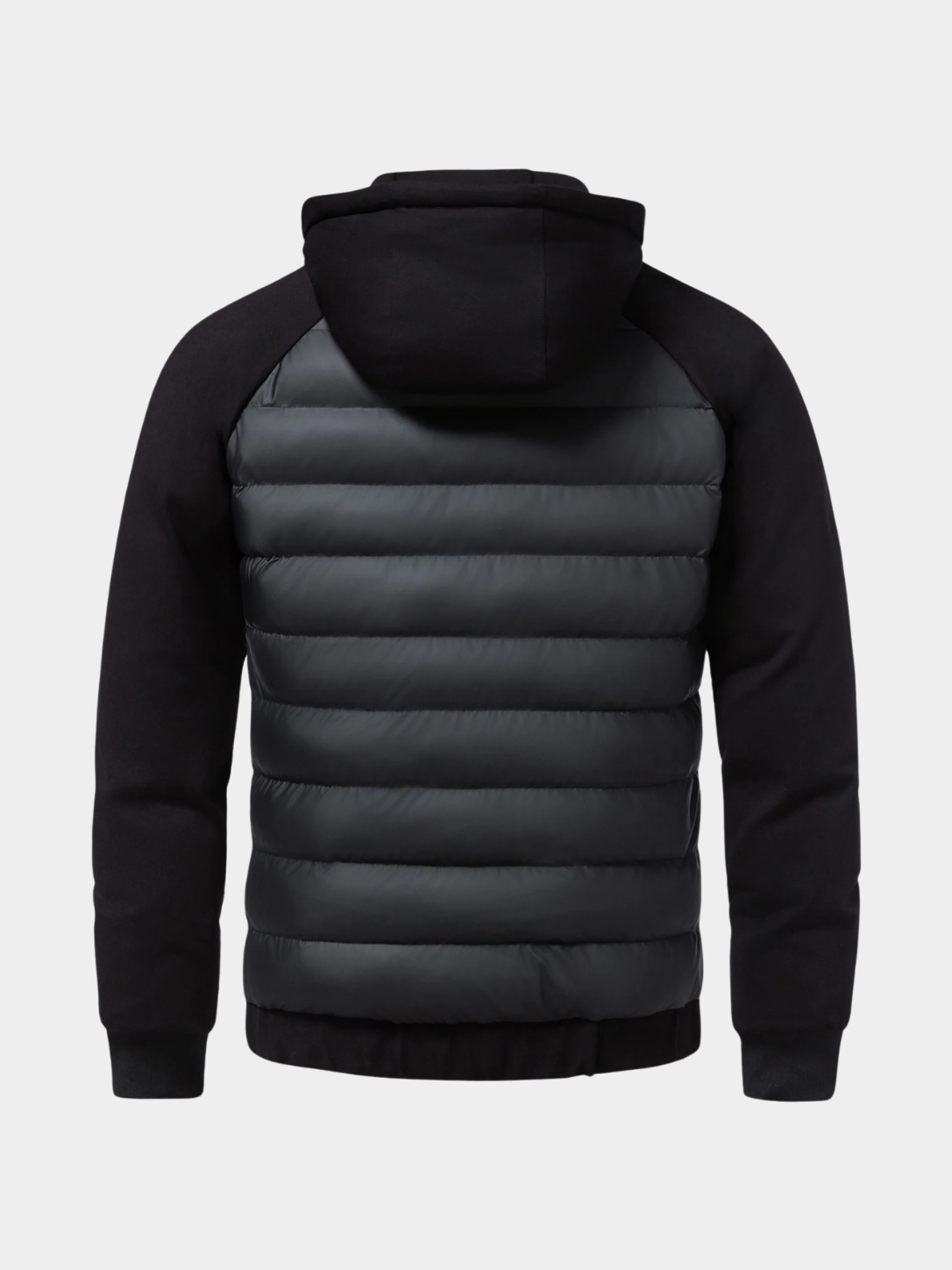 Men’s Hooded Puffer Jacket with Quilted Front Panel