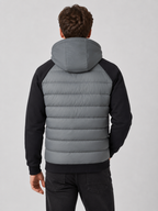 Men’s Hooded Puffer Jacket with Quilted Front Panel