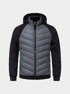 Men’s Hooded Puffer Jacket with Quilted Front Panel