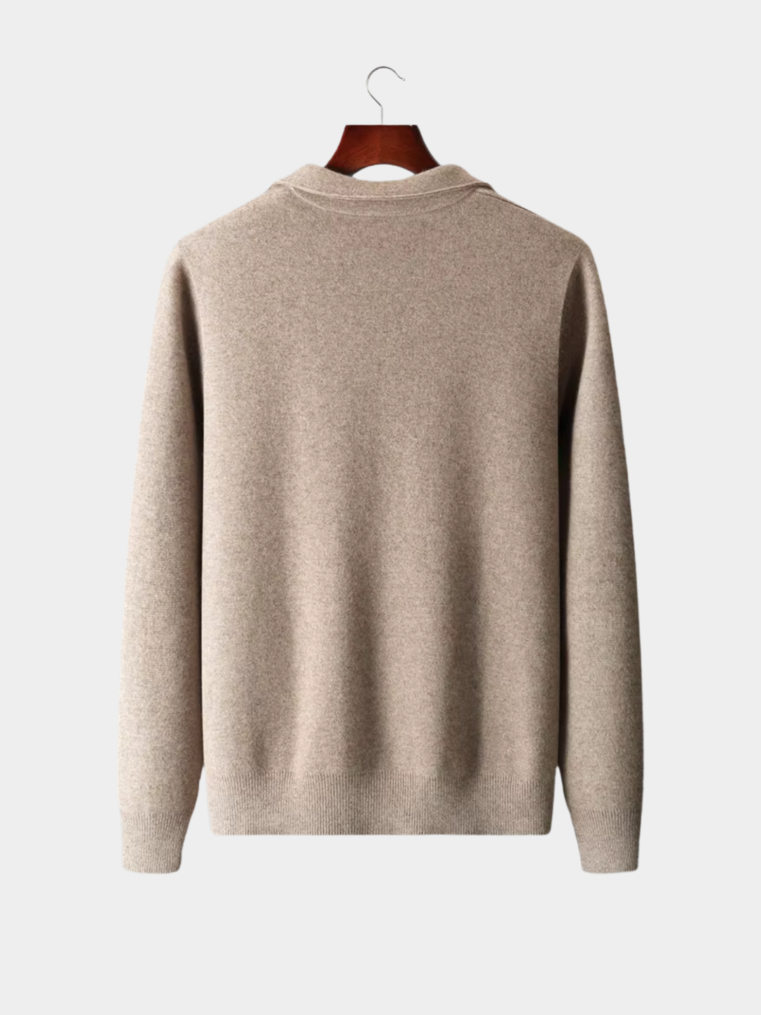 Men’s Knit Cardigan with Zip Front and Polo Collar