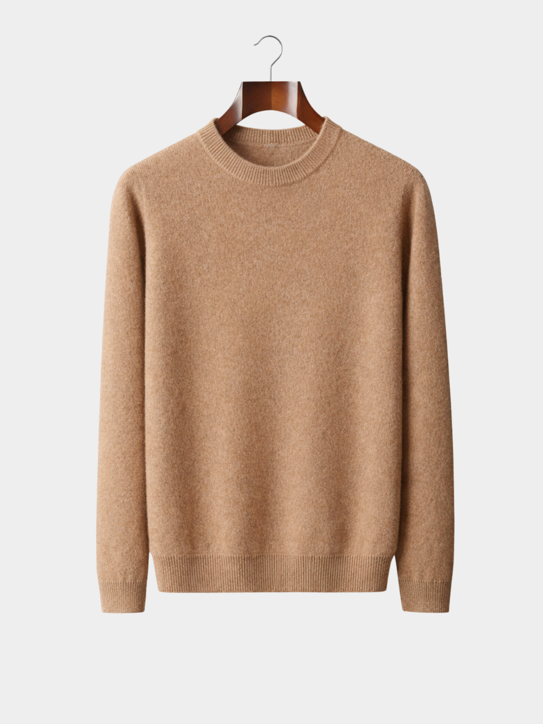 Men’s Mock Neck Knit Sweater with Ribbed Trim