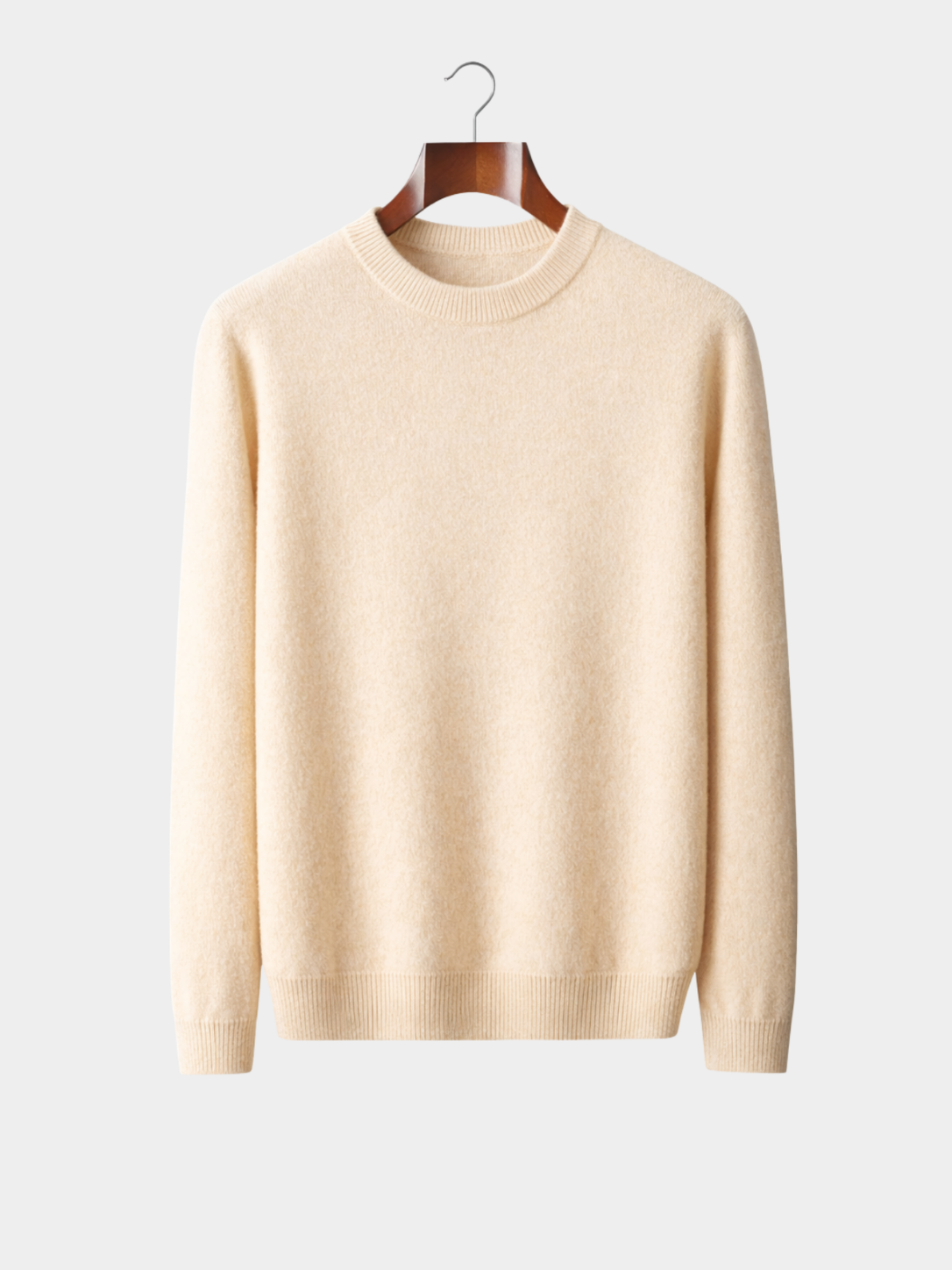 Men’s Mock Neck Knit Sweater with Ribbed Trim
