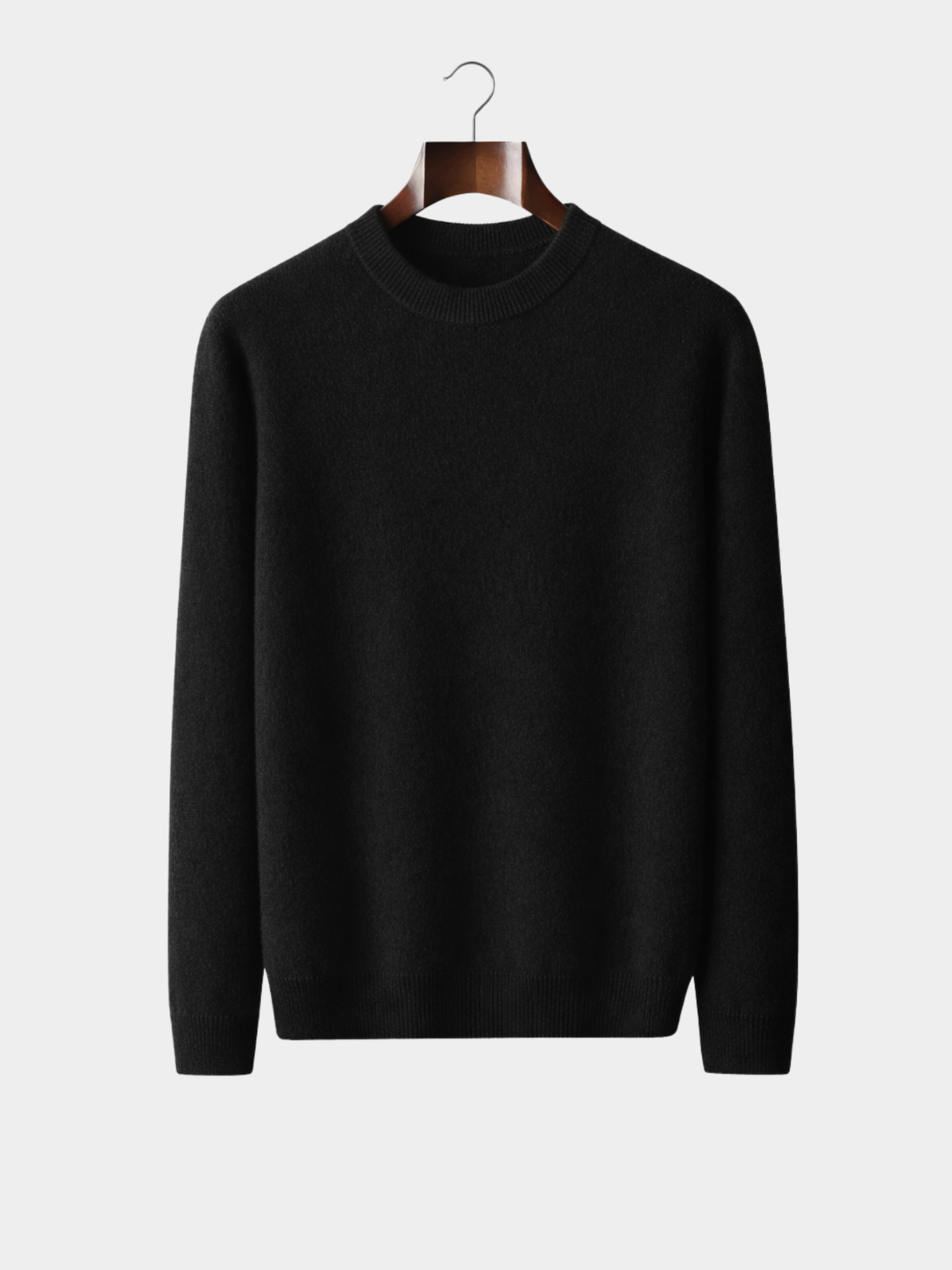 Men’s Mock Neck Knit Sweater with Ribbed Trim
