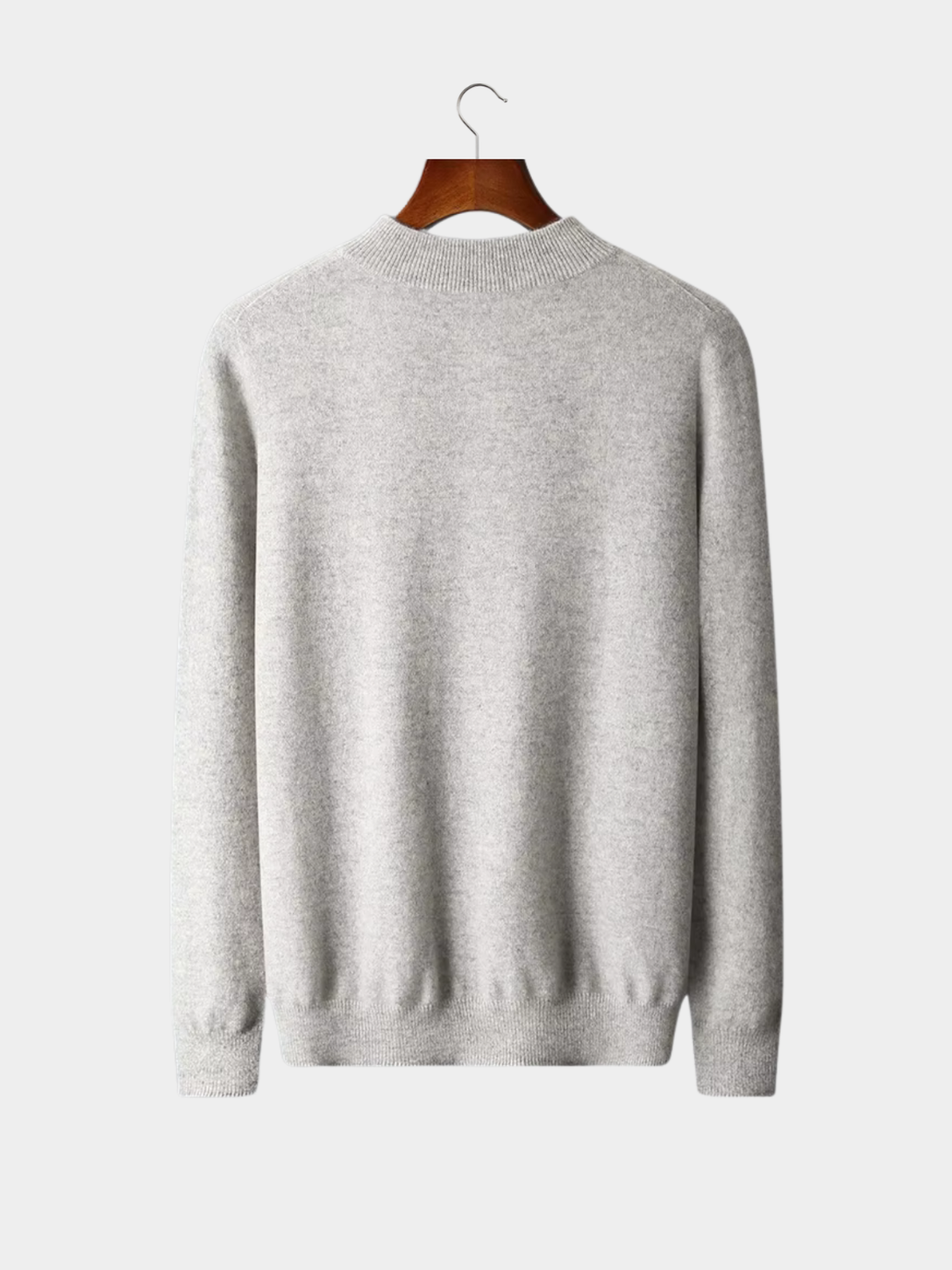 Men’s Mock Neck Knit Sweater with Ribbed Trim
