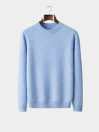 Men’s Mock Neck Knit Sweater with Ribbed Trim