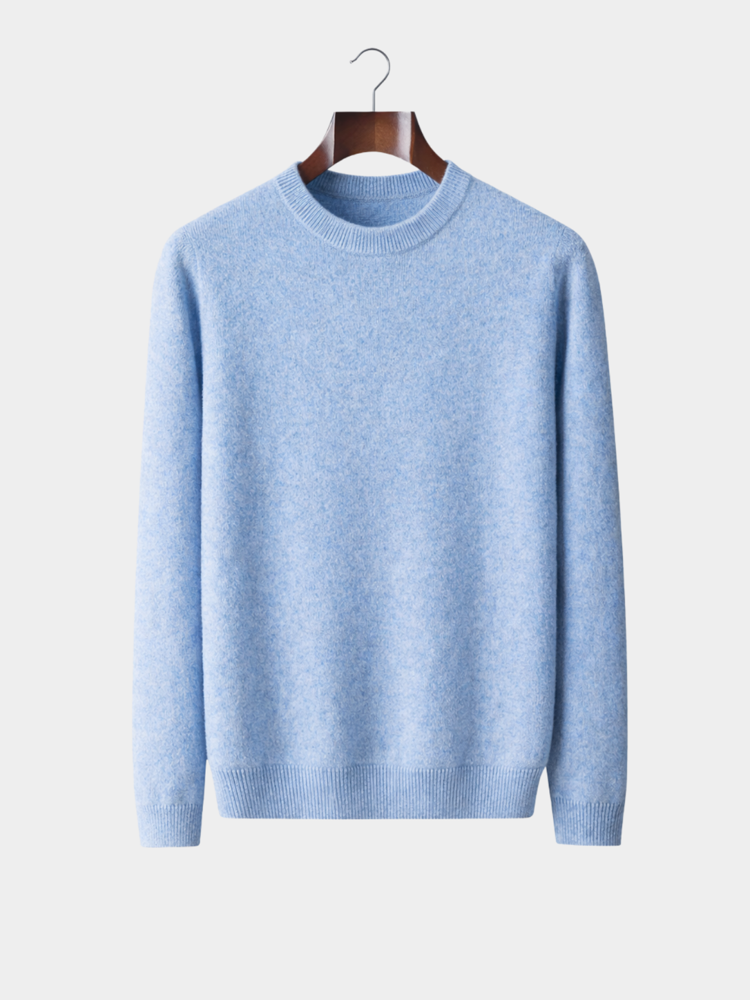 Men’s Mock Neck Knit Sweater with Ribbed Trim