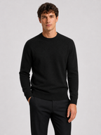 Men’s Mock Neck Knit Sweater with Ribbed Trim