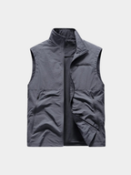 Men’s Outdoor Gilet Jacket with Zipper and Turn-Down Collar