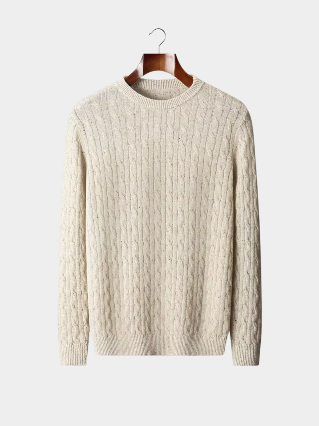 Men’s Ribbed Crew Neck Knit Sweater with Textured Pattern