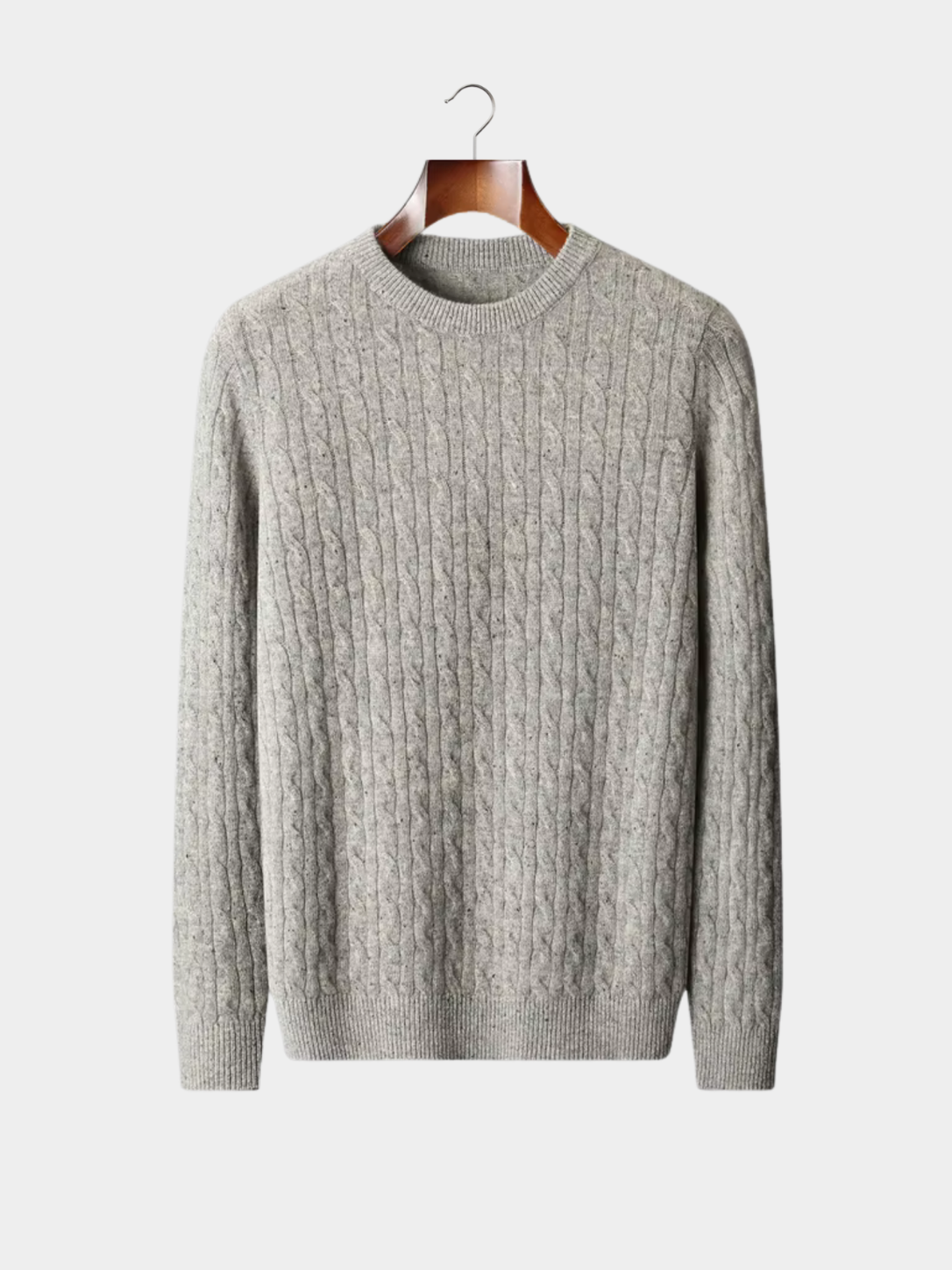 Men’s Ribbed Crew Neck Knit Sweater with Textured Pattern