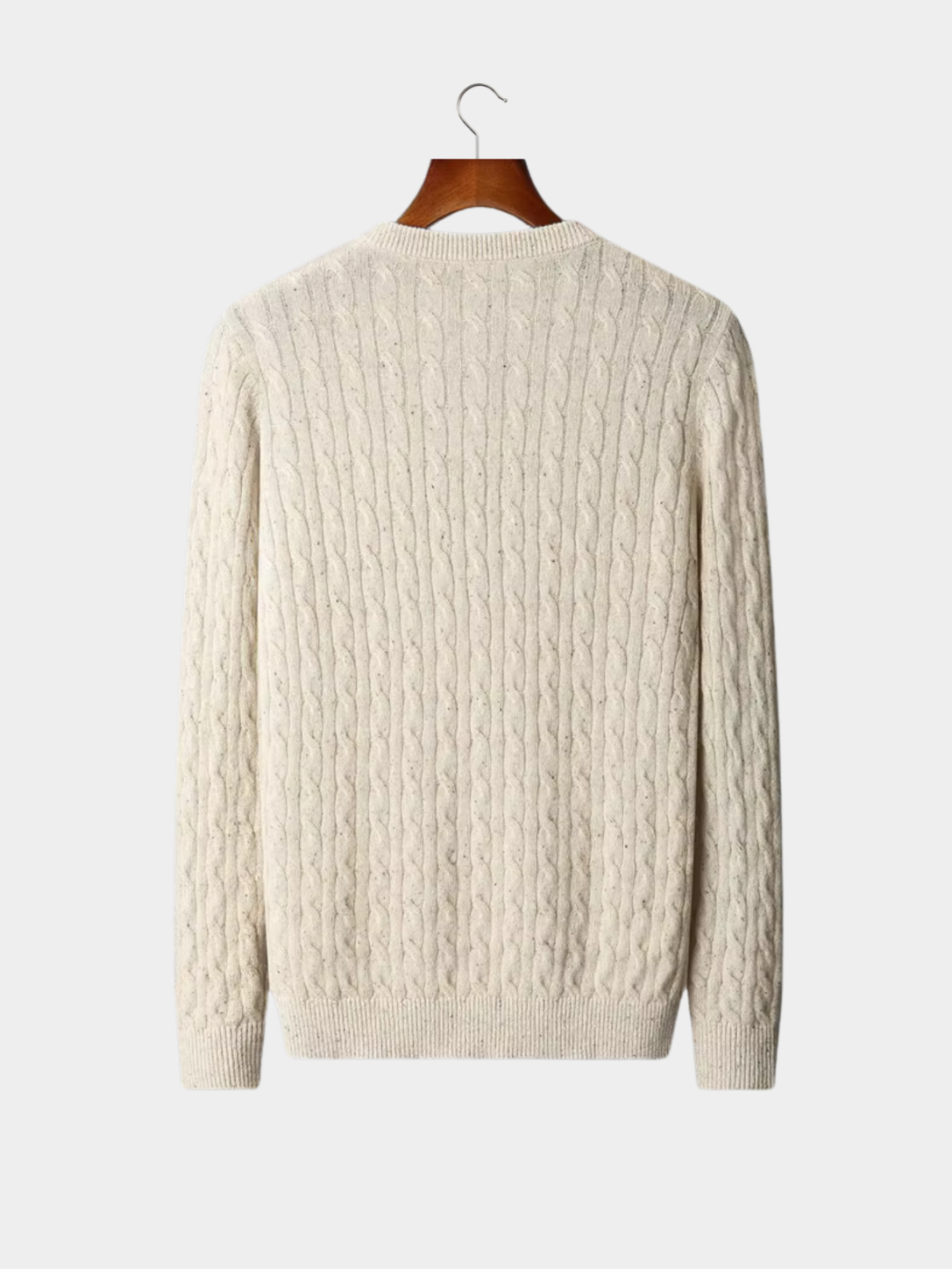 Men’s Ribbed Crew Neck Knit Sweater with Textured Pattern