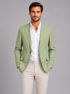 Men’s Single-Button Blazer with Notch Lapel