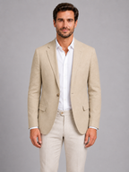 Men’s Single-Button Blazer with Notch Lapel