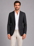 Men’s Single-Button Blazer with Notch Lapel