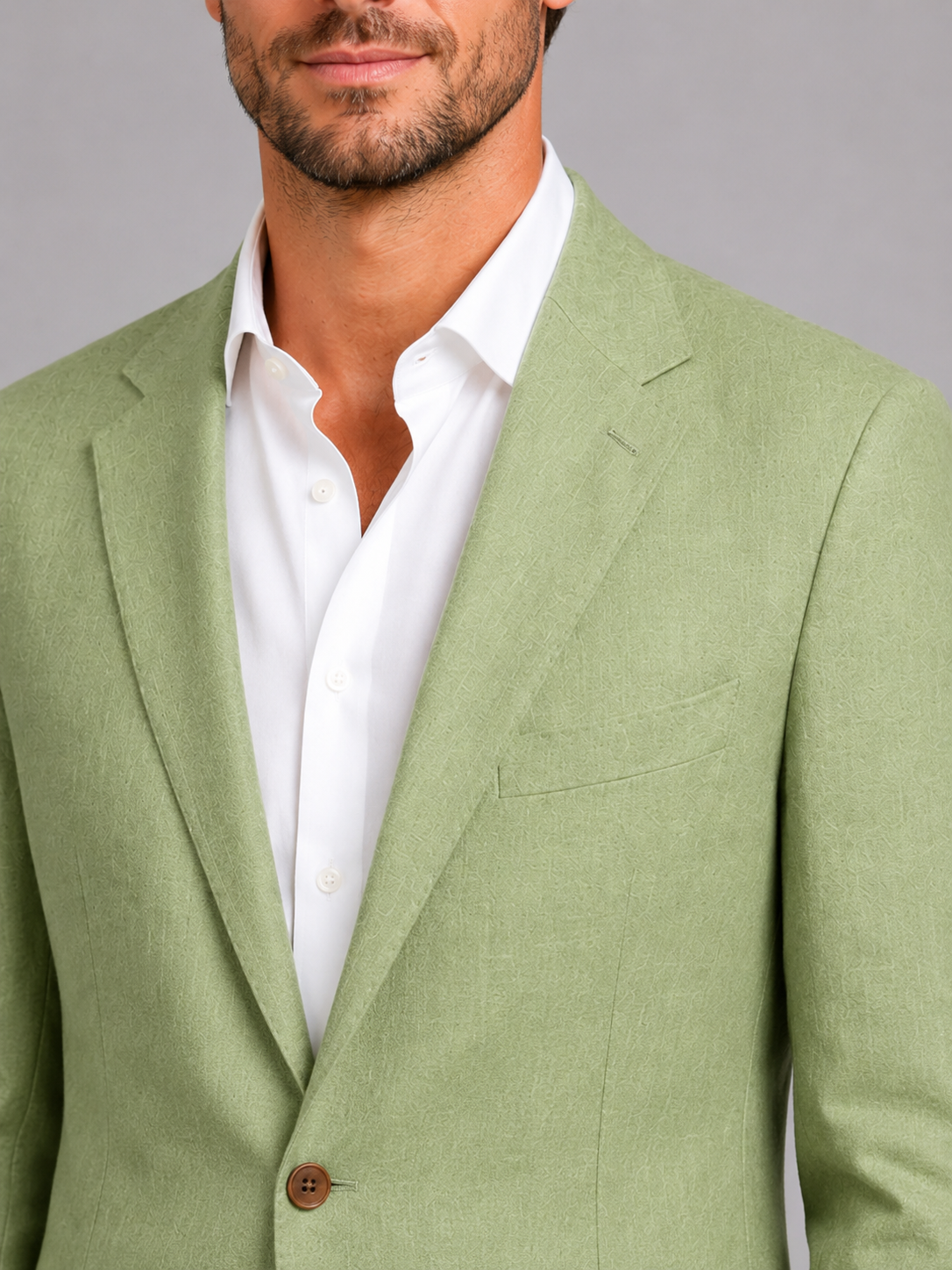 Men’s Single-Button Blazer with Notch Lapel