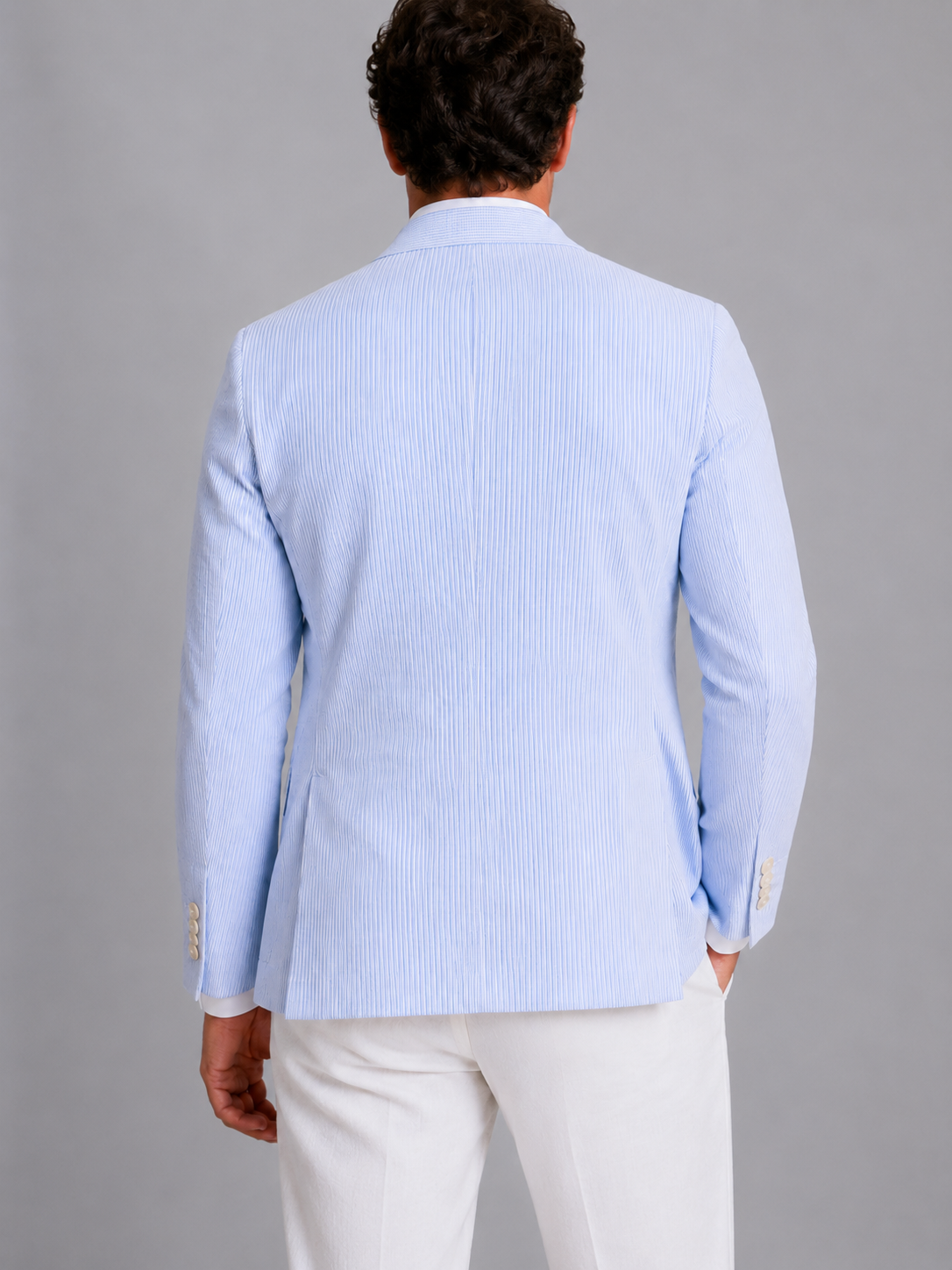 Men’s Striped Blazer with Notch Lapel