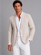 Men’s Striped Blazer with Notch Lapel
