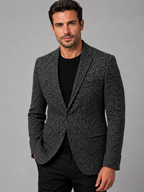 Men’s Textured Blazer with Notch Lapel