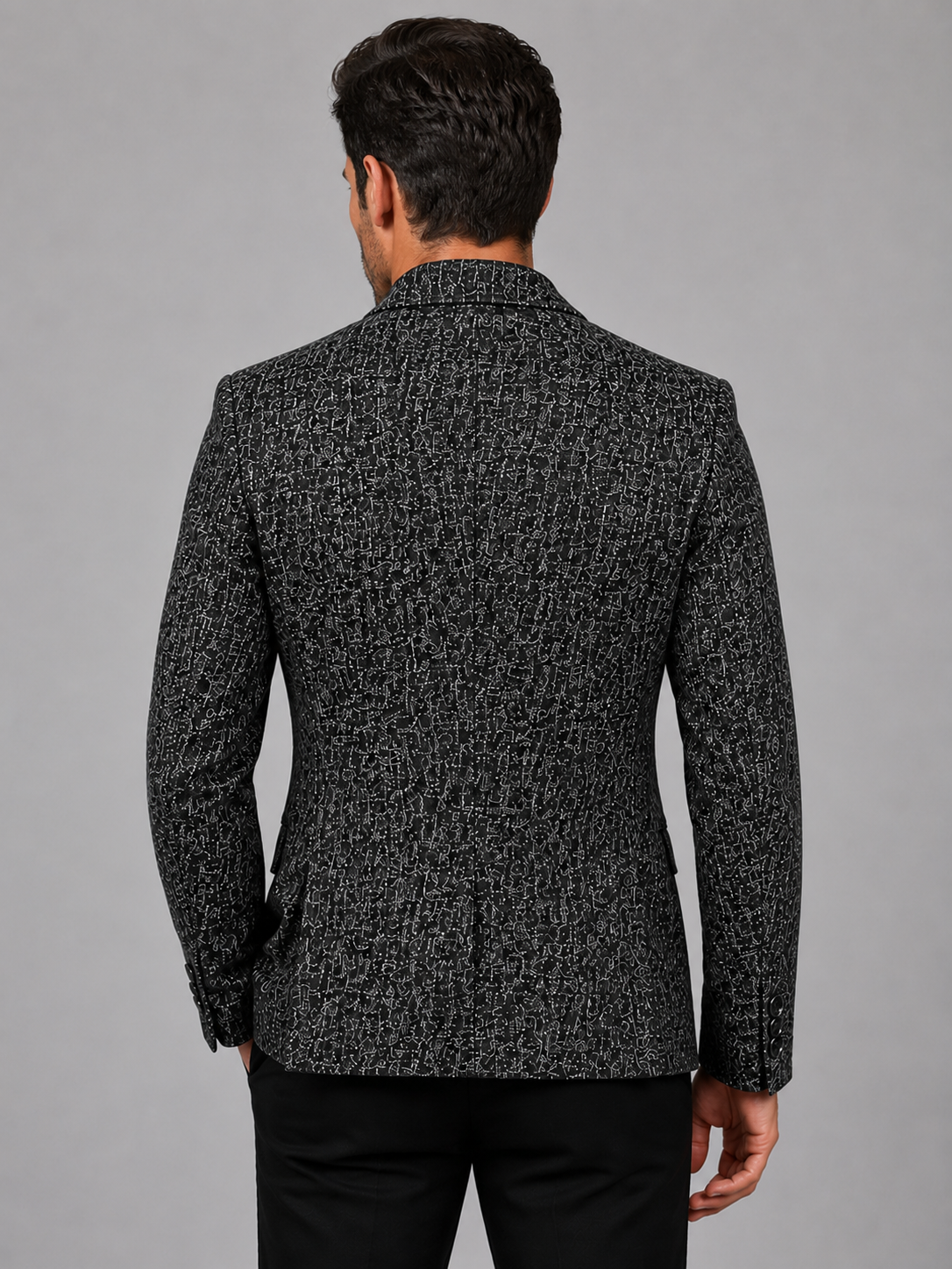 Men’s Textured Blazer with Notch Lapel