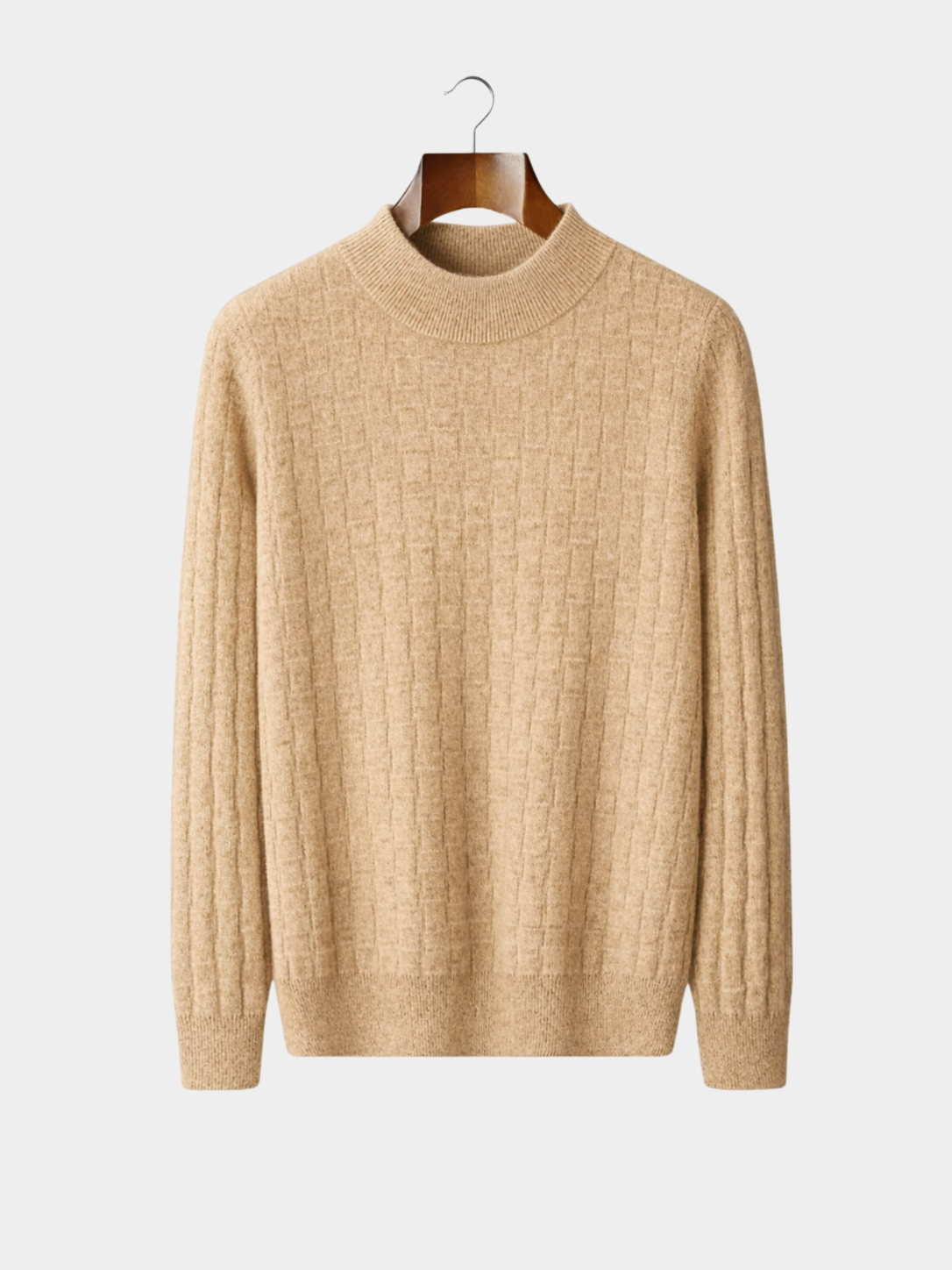 Men’s Textured Mock Neck Knit Sweater