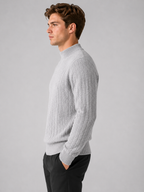 Men’s Textured Mock Neck Knit Sweater