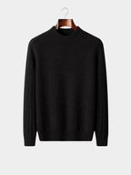 Men’s Textured Mock Neck Knit Sweater