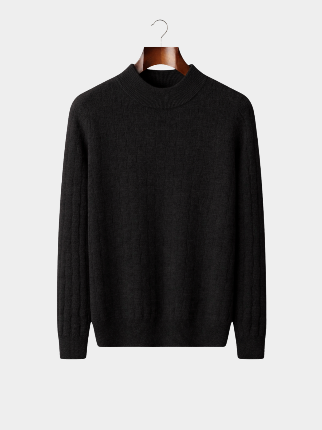 Men’s Textured Mock Neck Knit Sweater