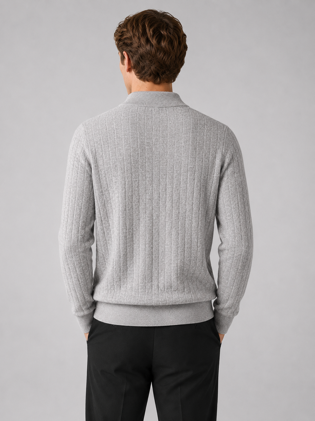 Men’s Textured Mock Neck Knit Sweater