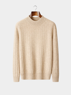 Men’s Textured Mock Neck Knit Sweater