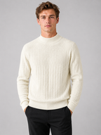 Men’s Textured Mock Neck Knit Sweater